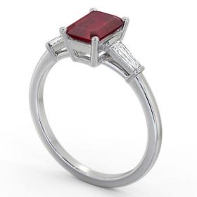 Shoulder Stone Ruby and Diamond 1.45ct Ring 18K White Gold GEM93_WG_RU_THUMB1 