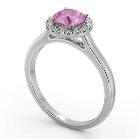 Halo Pink Sapphire and Diamond 1.20ct Ring 18K White Gold GEM66_WG_PS_THUMB1 