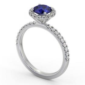 Halo Blue Sapphire and Diamond 1.45ct Ring Platinum GEM69_WG_BS_THUMB1 