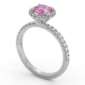 Halo Pink Sapphire and Diamond 1.45ct Ring 18K White Gold GEM69_WG_PS_THUMB1 