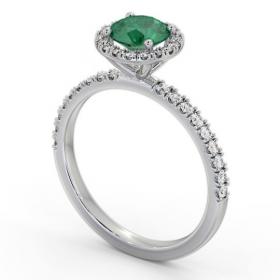 Halo Emerald and Diamond 1.20ct Ring 18K White Gold GEM69_WG_EM_THUMB1 