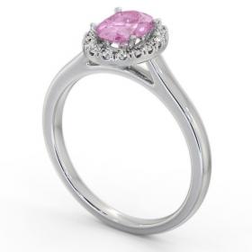 Halo Pink Sapphire and Diamond 1.20ct Ring 18K White Gold GEM73_WG_PS_THUMB1 