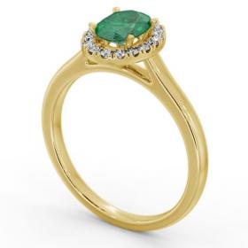 Halo Emerald and Diamond 0.95ct Ring 18K Yellow Gold GEM73_YG_EM_THUMB1 