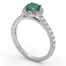 Halo Emerald and Diamond 1.05ct Ring 18K White Gold GEM77_WG_EM_THUMB1 