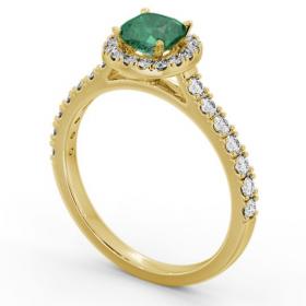 Halo Emerald and Diamond 1.05ct Ring 18K Yellow Gold GEM77_YG_EM_THUMB1 