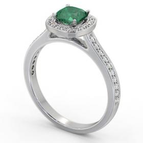 Halo Emerald and Diamond 0.90ct Ring 18K White Gold GEM78_WG_EM_THUMB1 