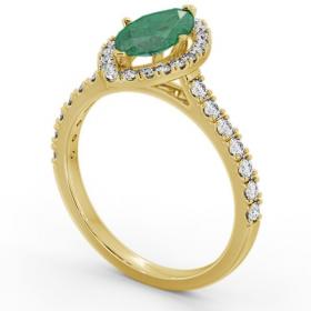 Halo Emerald and Diamond 0.90ct Ring 18K Yellow Gold GEM81_YG_EM_THUMB1 