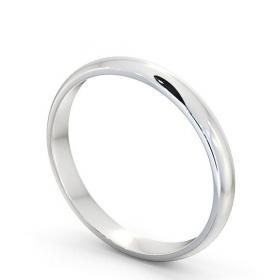 Ladies Plain D Shape Wedding Ring 9K White Gold WBF1_WG_THUMB1 