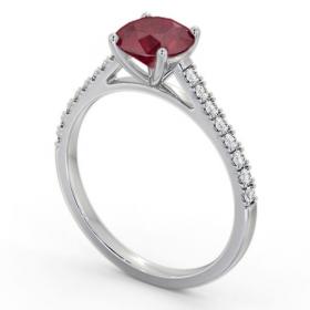 Solitaire Ruby and Diamond Platinum Ring with Channel Set Side Stones GEM86_WG_RU_THUMB1 