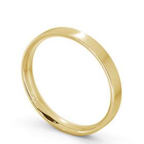 Ladies Plain Flat Court Wedding Ring 18K Yellow Gold WBF3_YG_THUMB1 