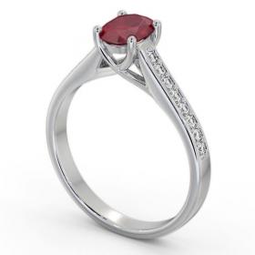 Solitaire 1.35ct Ruby and Diamond Platinum Ring with Channel Set Side Stones GEM96_WG_RU_THUMB1 