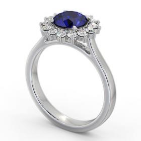 Cluster Blue Sapphire and Diamond 1.80ct Ring Platinum GEM108_WG_BS_THUMB1 