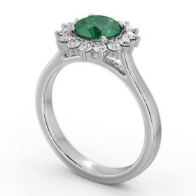 Cluster Emerald and Diamond 1.65ct Ring 18K White Gold GEM108_WG_EM_THUMB1 
