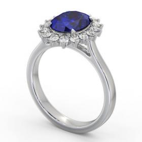 Cluster Blue Sapphire and Diamond 2.50ct Ring 18K White Gold GEM109_WG_BS_THUMB1 
