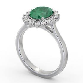 Cluster Emerald and Diamond 2.30ct Ring 18K White Gold GEM109_WG_EM_THUMB1 