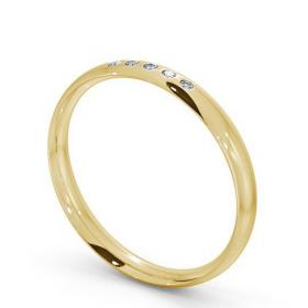 Ladies Five Round Diamonds Traditional Court Wedding Ring 18K Yellow Gold WBF6_YG_THUMB1 