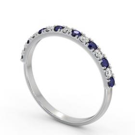 Half Eternity Blue Sapphire and Diamond 0.43ct Ring 18K White Gold GEM101_WG_BS_THUMB1 
