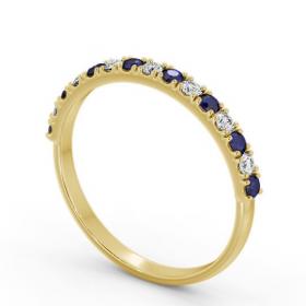 Half Eternity Blue Sapphire and Diamond 0.43ct Ring 18K Yellow Gold GEM101_YG_BS_THUMB1 