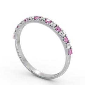 Half Eternity Pink Sapphire and Diamond 0.43ct Ring 18K White Gold GEM101_WG_PS_THUMB1 