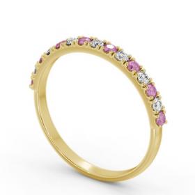 Half Eternity Pink Sapphire and Diamond 0.43ct Ring 18K Yellow Gold GEM101_YG_PS_THUMB1 