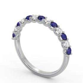 Half Eternity Blue Sapphire and Diamond 0.60ct Ring 18K White Gold GEM102_WG_BS_THUMB1 