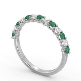 Half Eternity Emerald and Diamond 0.53ct Ring 18K White Gold GEM102_WG_EM_THUMB1 