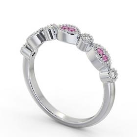 Half Eternity Pink Sapphire and Diamond 0.15ct Ring 18K White Gold GEM103_WG_PS_THUMB1 