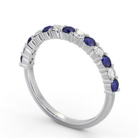 Half Eternity Blue Sapphire and Diamond 0.60ct Ring 18K White Gold GEM104_WG_BS_THUMB1 