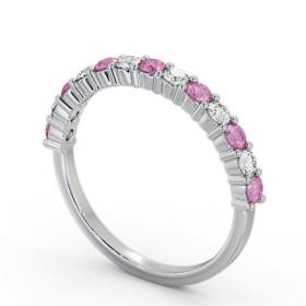 Half Eternity Pink Sapphire and Diamond 0.60ct Ring 18K White Gold GEM104_WG_PS_THUMB1 