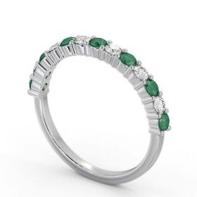 Half Eternity Emerald and Diamond 0.53ct Ring 18K White Gold GEM104_WG_EM_THUMB1 