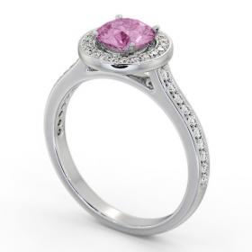 Halo Pink Sapphire and Diamond 1.65ct Ring 18K White Gold GEM82_WG_PS_THUMB1 