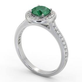 Halo Emerald and Diamond 1.50ct Ring 18K White Gold GEM82_WG_EM_THUMB1 