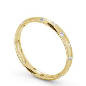 Ladies Round Diamond Offset Flush Setting Wedding Ring 18K Yellow Gold WBF12_YG_THUMB1 