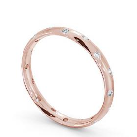 Ladies Round Diamond Offset Flush Setting Wedding Ring 18K Rose Gold WBF12_RG_THUMB1 