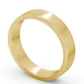 Mens Plain Flat Style Wedding Ring 18K Yellow Gold WBM4_YG_THUMB1 