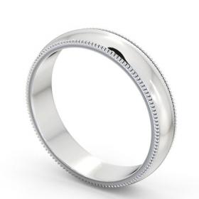 Mens D Shape with Milgrain Wedding Ring 18K White Gold WBM7_WG_THUMB1 