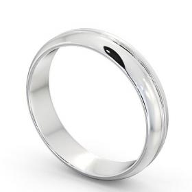 Mens D Shape Single Groove Wedding Ring 18K White Gold WBM10_WG_THUMB1 
