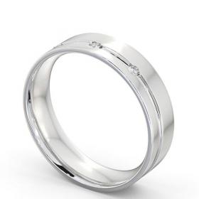 Mens Three Round Diamonds Single Groove Wedding Ring 18K White Gold WBM18_WG_THUMB1 