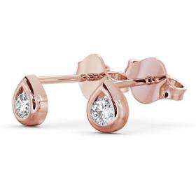 Round Diamond Tear Drop Design Stud Earrings 9K Rose Gold ERG15_RG_THUMB1 