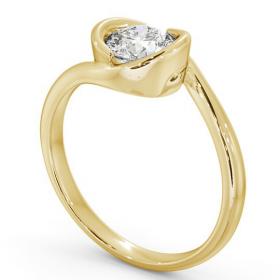 Round Diamond Unique Bezel Engagement Ring 18K Yellow Gold Solitaire ENRD35_YG_THUMB1 
