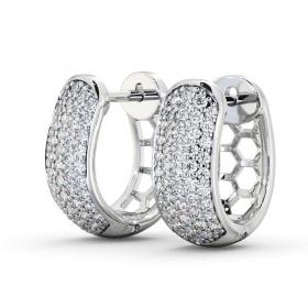 Hoop Round Diamond 0.40ct Huggie Style Earrings 9K White Gold ERG56_WG_THUMB1 