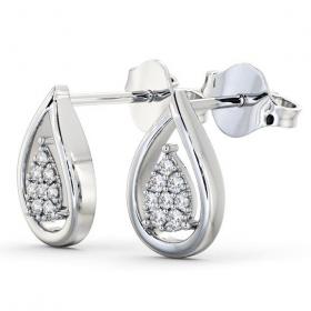 Tear Drop Diamond Cluster Earrings 18K White Gold ERG31_WG_THUMB1 