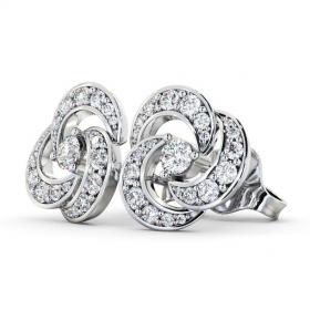 Cluster Round Diamond Swirling Design Earrings 18K White Gold ERG32_WG_THUMB1 