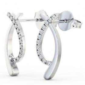 Crossover Round Diamond Ribbon Design Earrings 9K White Gold ERG38_WG_THUMB1 