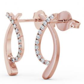 Crossover Round Diamond Ribbon Design Earrings 18K Rose Gold ERG38_RG_THUMB1 