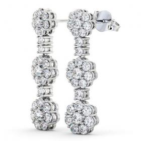 Drop Diamond Cluster Style Earrings 18K White Gold ERG39_WG_THUMB1 