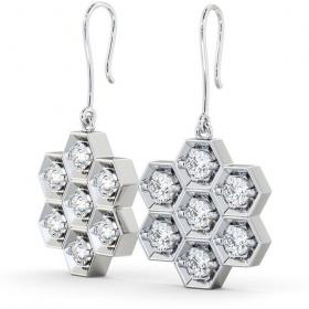 Drop Round Diamond Contemporary Style Earrings 18K White Gold ERG42_WG_THUMB1 