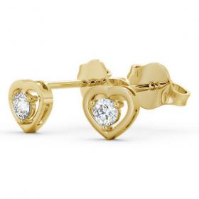 Heart Shaped Round Diamond Stud Earrings 9K Yellow Gold ERG48_YG_THUMB1 
