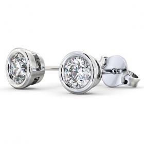Round Diamond Bezel Stud Earrings 9K White Gold ERG70_WG_THUMB1 