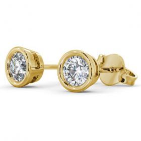 Round Diamond Bezel Stud Earrings 9K Yellow Gold ERG70_YG_THUMB1 